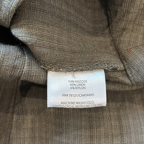 Eileen Fisher A line skirt, army green w/black & texture, linen blend, size LP - Picture 4 of 5